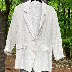 100% Linen Jacket, M, linen color